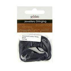 AussieSuperStore Jewellery Making Supplies Black JF Thonging Simulated Leather (in 2 colors) JF Thonging Simulated Leather | Jewellery Making Stringing Material 9323823084172 TH101